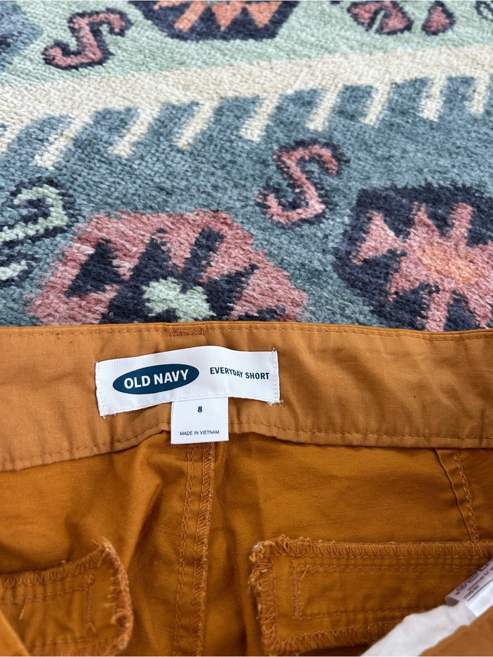 Old Navy Mustard Yellow Cotton Blend Shorts Size 8 - Picture 3 of 4